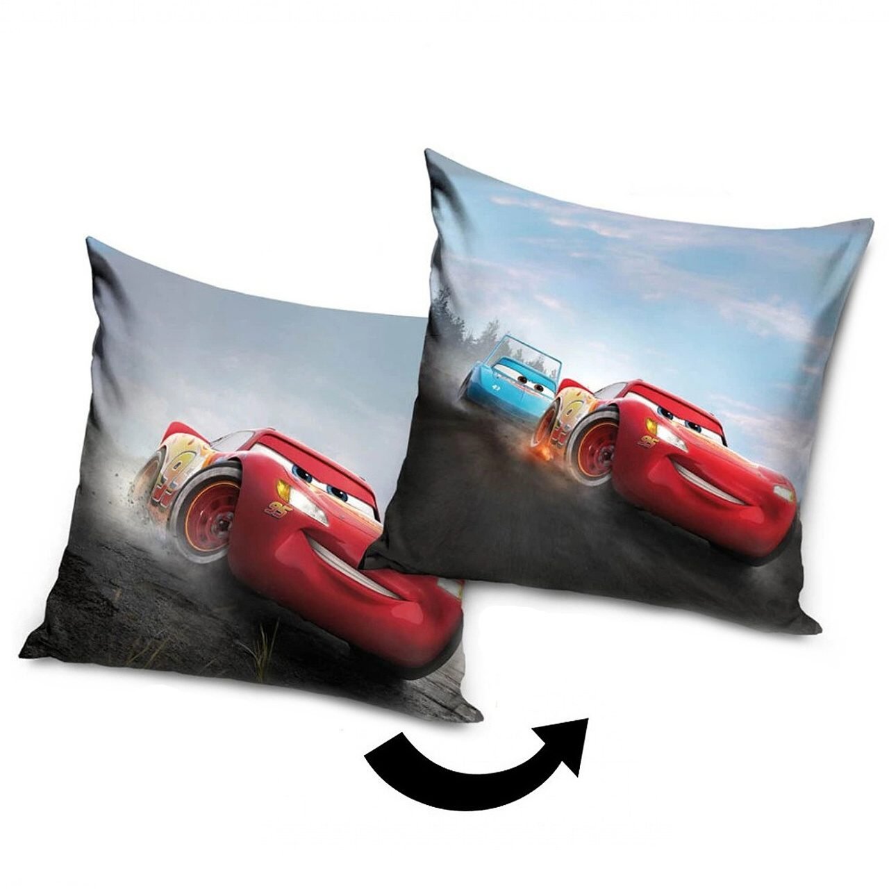 Carbotex Obojstranná obliečka na vankúšik Cars Preteky Piston Cup 40 × 40 cm