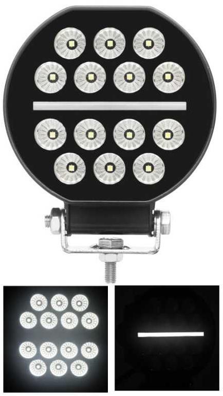 KAMAR Svetlomet LED pracovný okrúhly + pozičný 12 – 24 V 14× LED