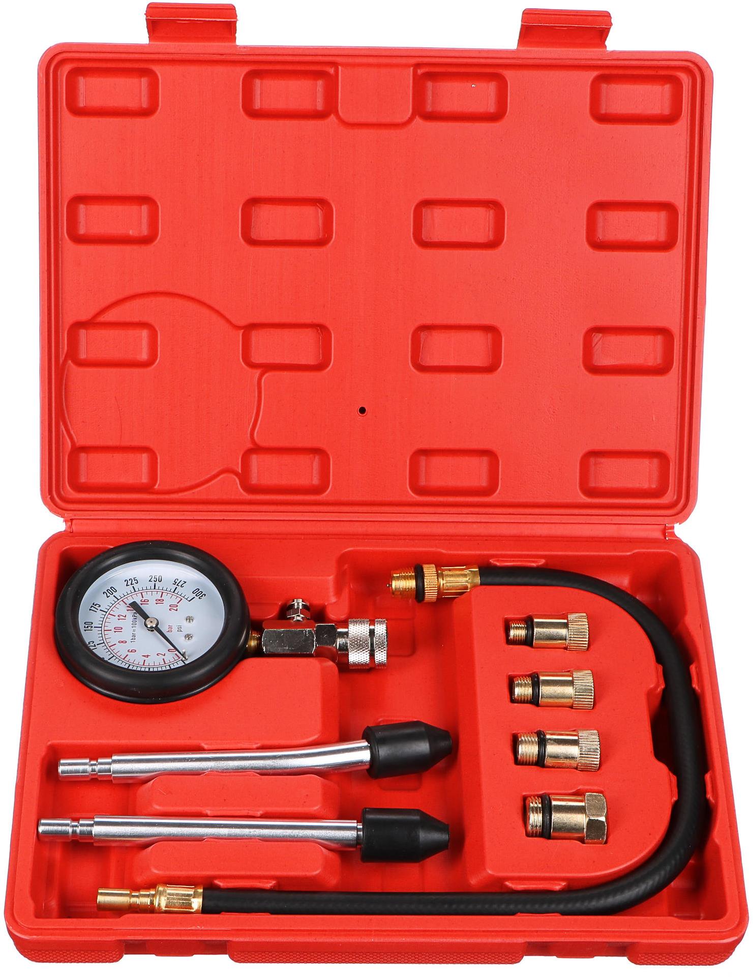 Sixtol Súprava na testovanie kompresie benzínových motorov Mechanic Engine Tester 8, 0-20 bar, 8 ks