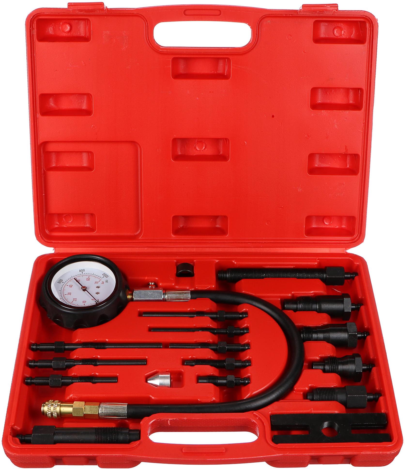 Sixtol Súprava na testovanie kompresie naftových motorov Mechanic Engine Tester 19, 0-70 bar, 19 ks