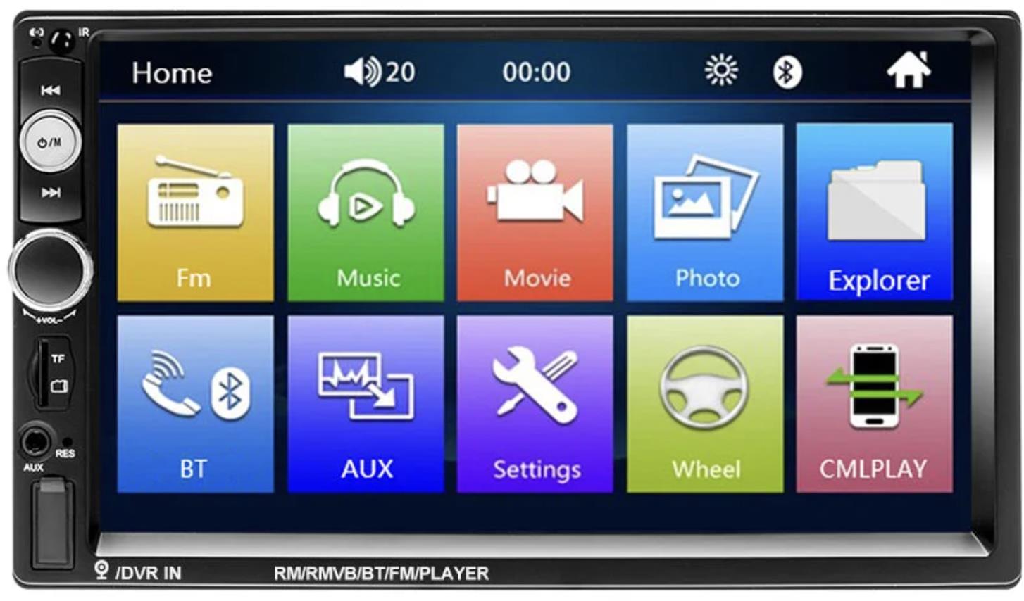 PODOFO 2Din Univerzálne Autorádio Bluetooth, USB, ISO, AUX s kamerou