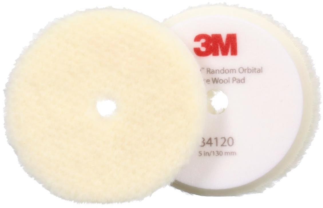 3M Perfect-It Random Orbital Coarse Wool Pad – korekčné leštiace kotúče, biele, 2 ks, 130 mm