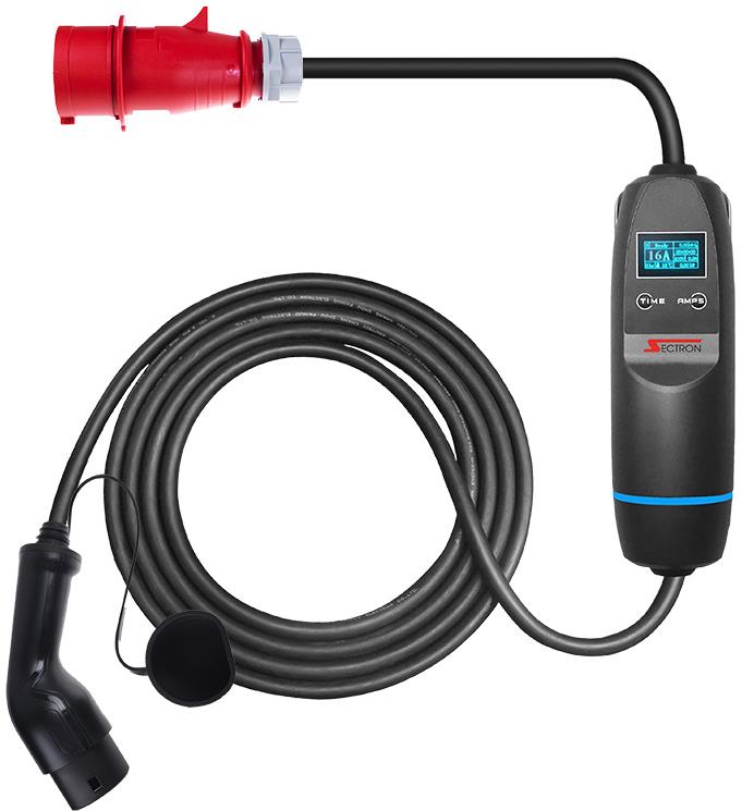 SECTRON prenosná nabíjačka pre elektromobil – 16 A, 400 V, CEE 5pin – Type 2, dĺžka 5 m