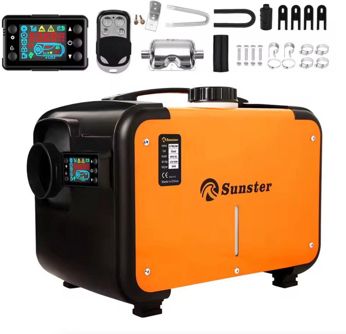 Sunster 8 kW, 12 V Nezávislé kúrenie All in one, prenosný ohrievač, diaľkový ovládač