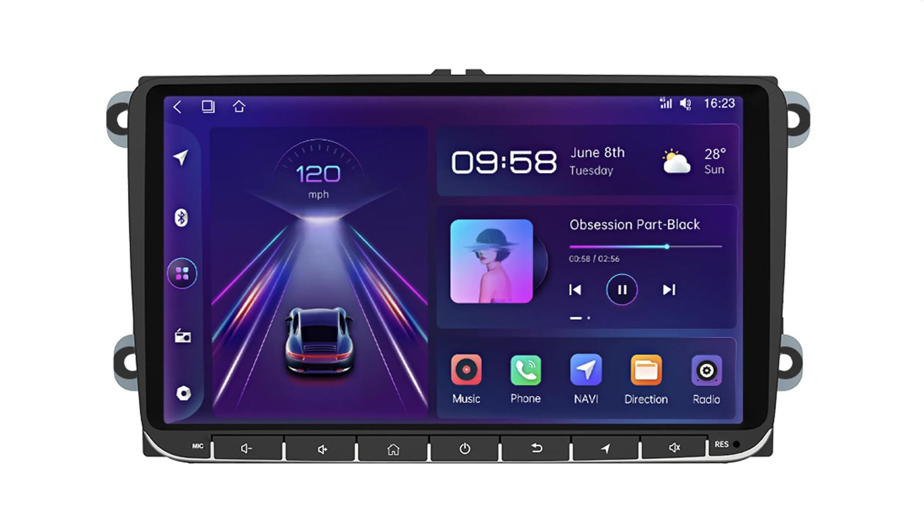 Ossuret 4GB Autorádio Volkswagen, Škoda, Seat, Android Auto, Apple CarPlay, GPS Navigácia, WiFi
