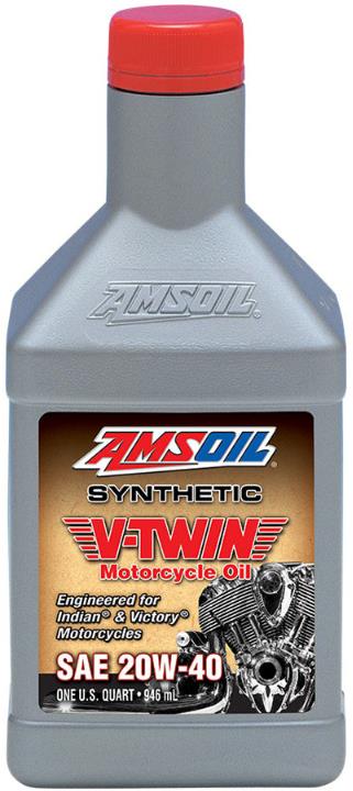 AMSOIL Plne syntetický motorový olej pre motocykle 20W-40 Synthetic V-Twin Motorcycle Oil 946 ml