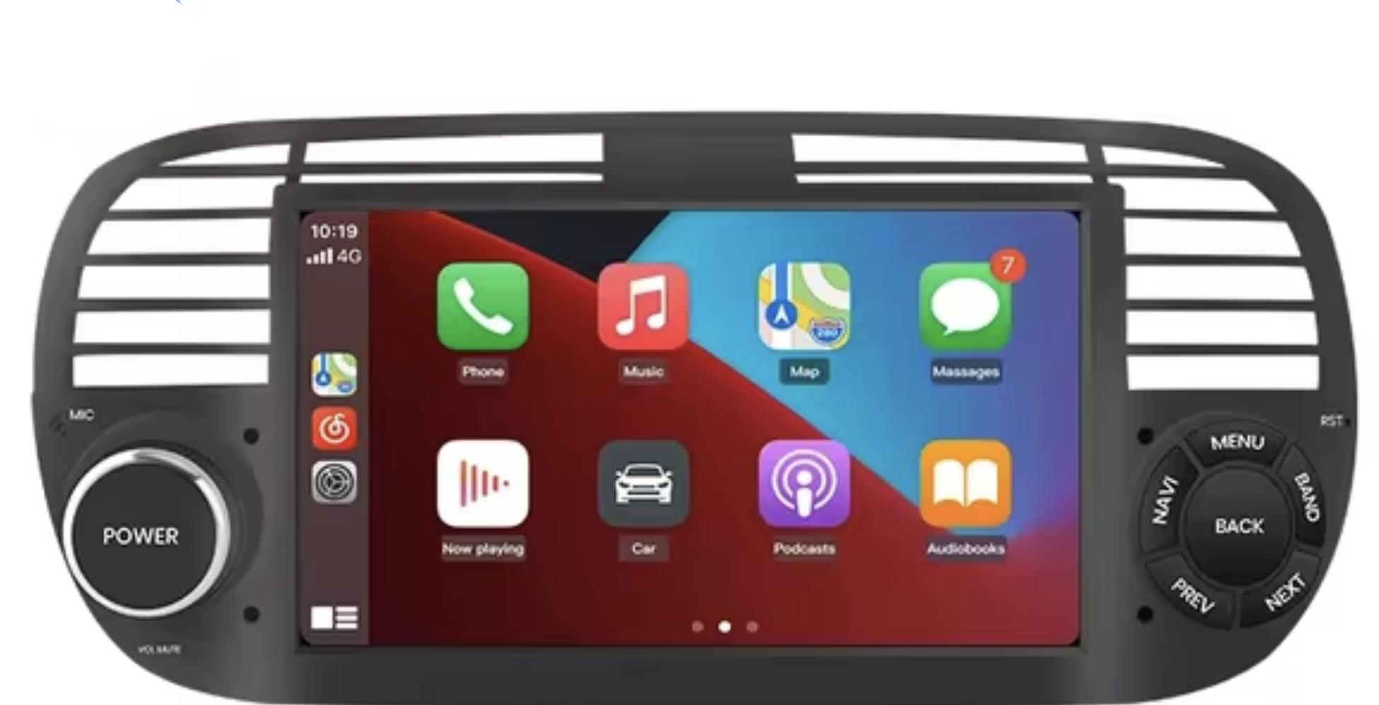 Ossuret 2din Autorádio do Fiat 500 FIAT 500 Abarth 2007-2015 Android Auto, CarPlay, GPS Fiat 500