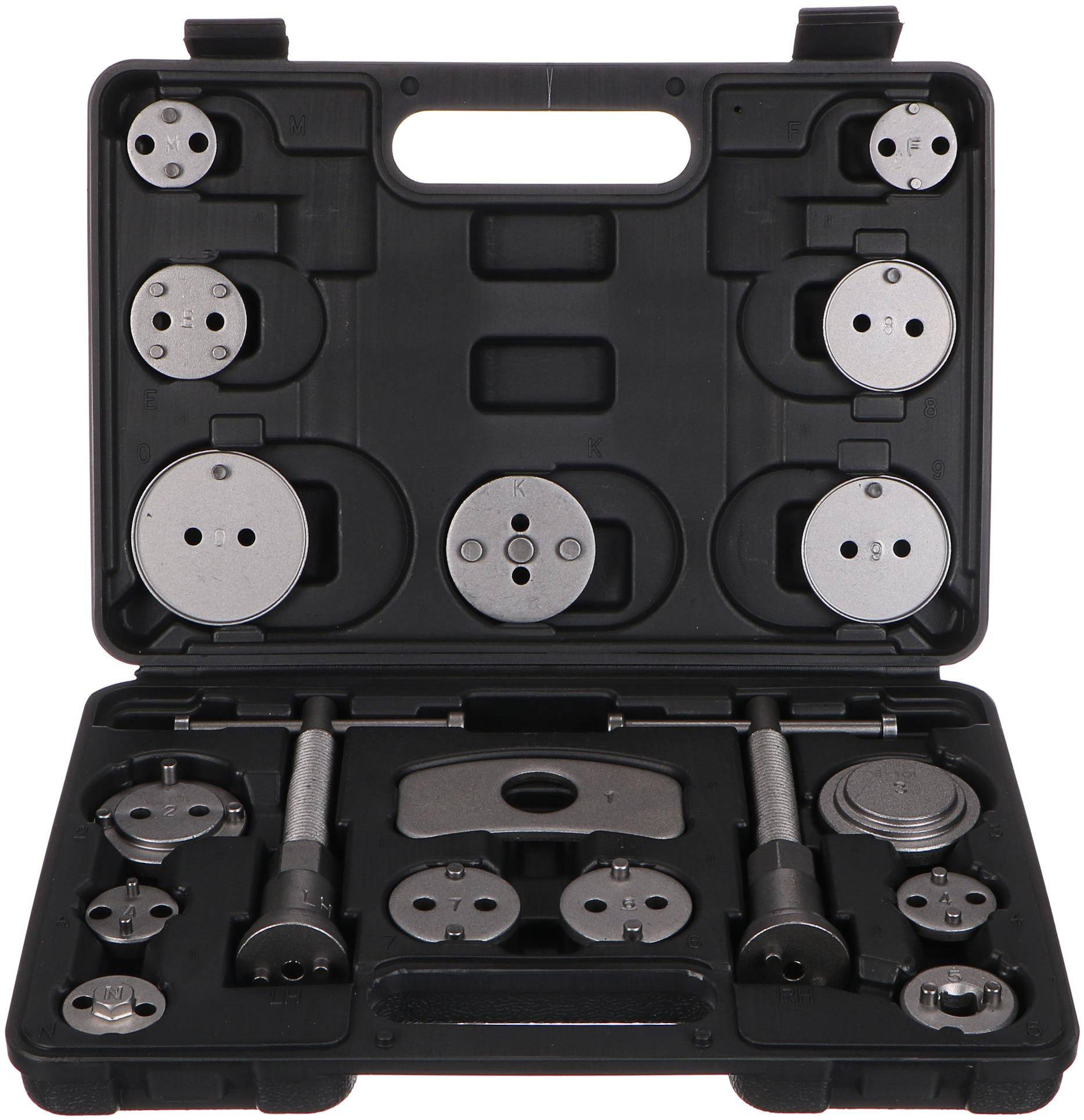 SIXTOL Stlačovák brzdových piestov Mechanic Brake Set Black 18, súprava 18 ks