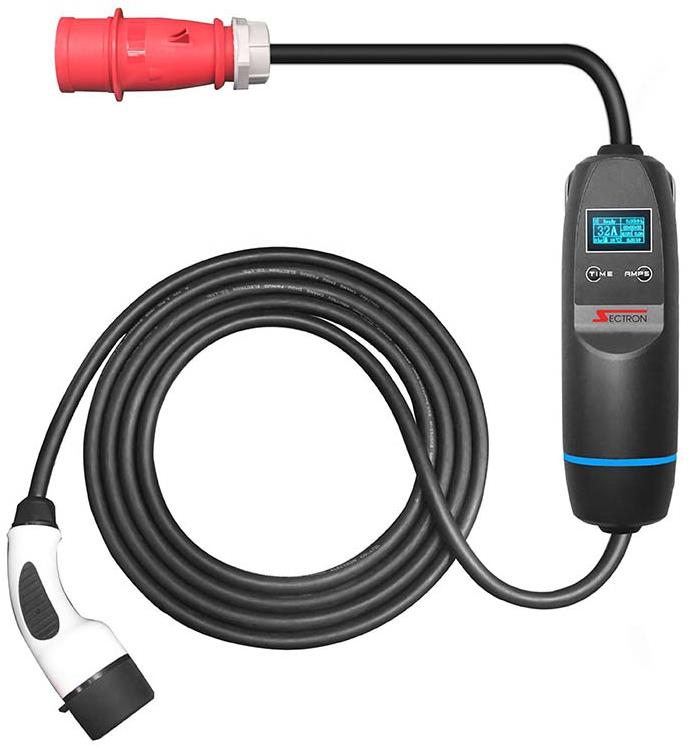 SECTRON Prenosná nabíjačka 32 A, 400 V, CEE 5pin – Type 2, 10 m