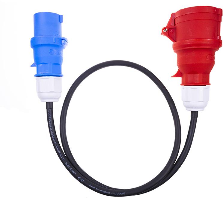 SECTRON Redukcia CEE 5 pin 16 A – CEE 3 pin (kempingová) 16 A 230 V 1 m