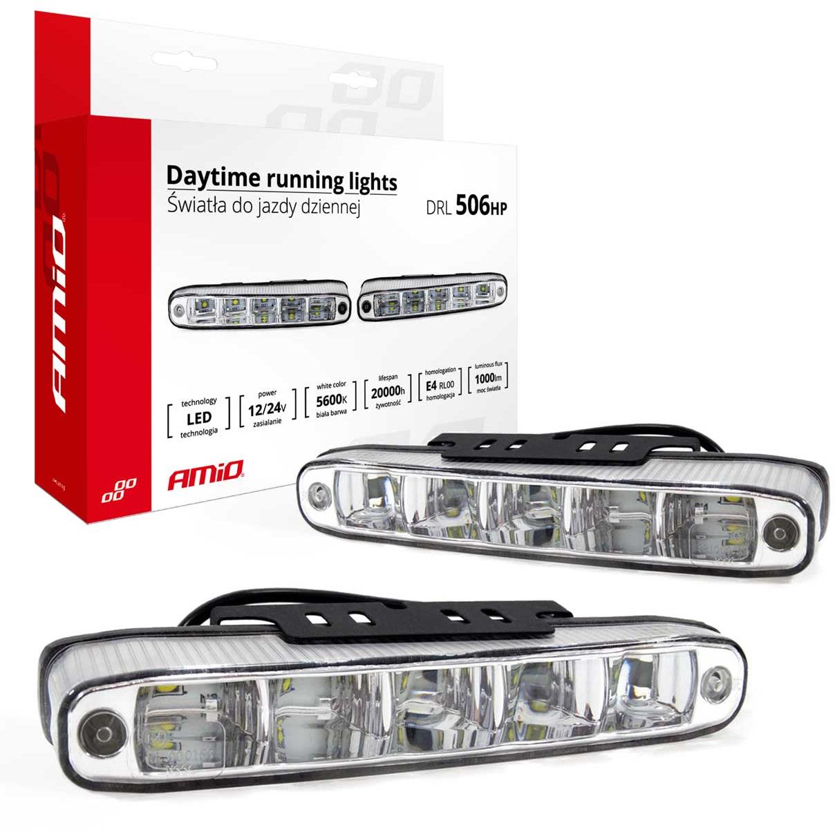 Amio Svetlá na denné svietenie 5× LED 12/24 V 160 × 25 × 52 mm