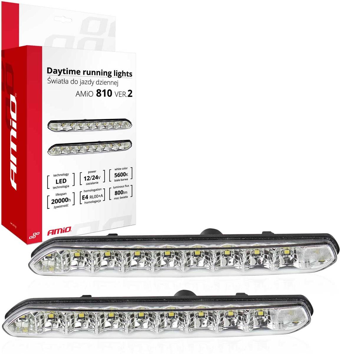 Amio Svetlá na denné svietenie 10× LED 12/24 V