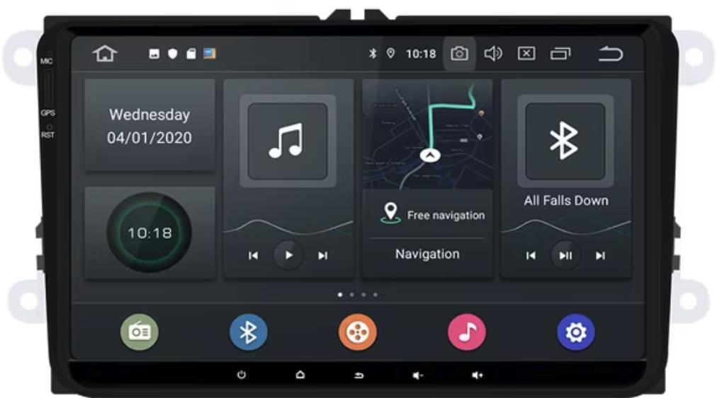 ISUDAR Autorádio Škoda, Volkswagen, Seat 4 GB RAM, 6-jadrový procesor s CarPlay a Android Auto