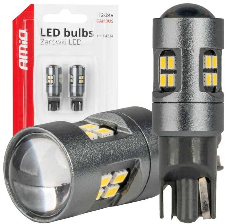 AMIO LED žiarovky CANBUS 12 V/24 V 5 W číre, 2 ks