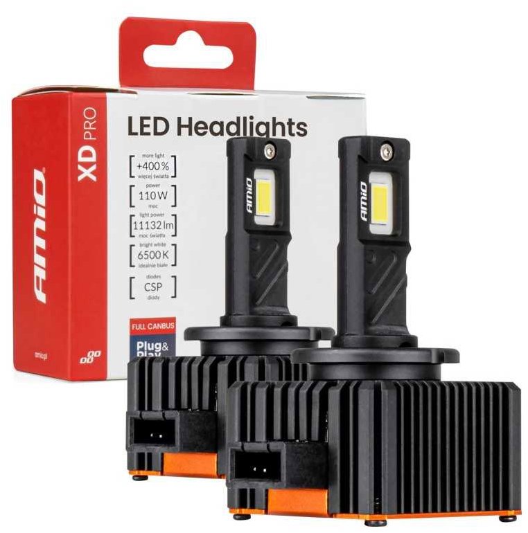 AMIO LED žiarovky D1S/D1R 5566 LM FULL CANBUS, 2 ks