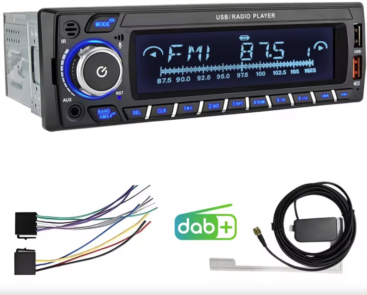 Junsun 1din Autorádio s DAB, Bluetooth, USB, meniteľná farba tlačidiel, USB, RDS