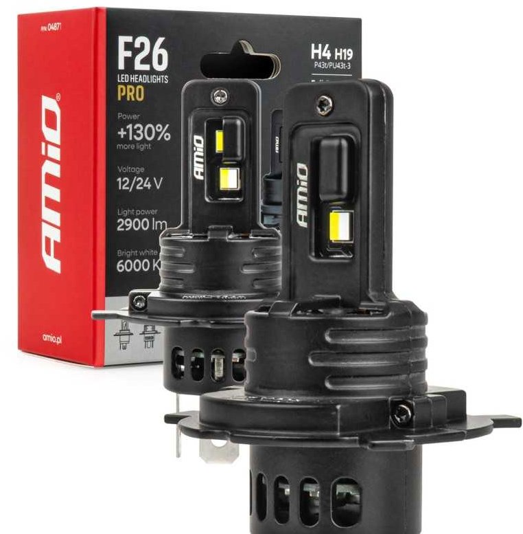 Amio LED H4/H19 12/24V 2 900 lm + 130 % 2 ks