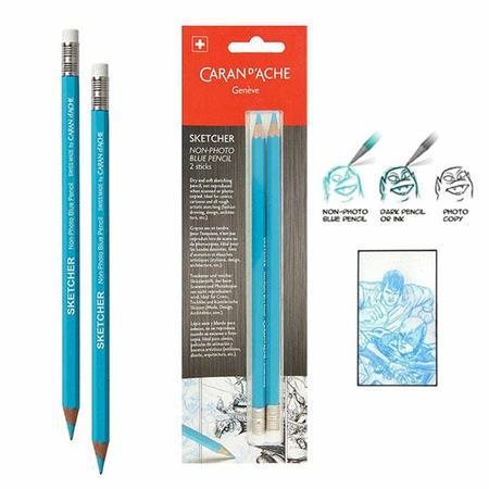 CARAN D'ACHE Skicovacia ceruzka Sketcher Non-photo modrá 2 ks