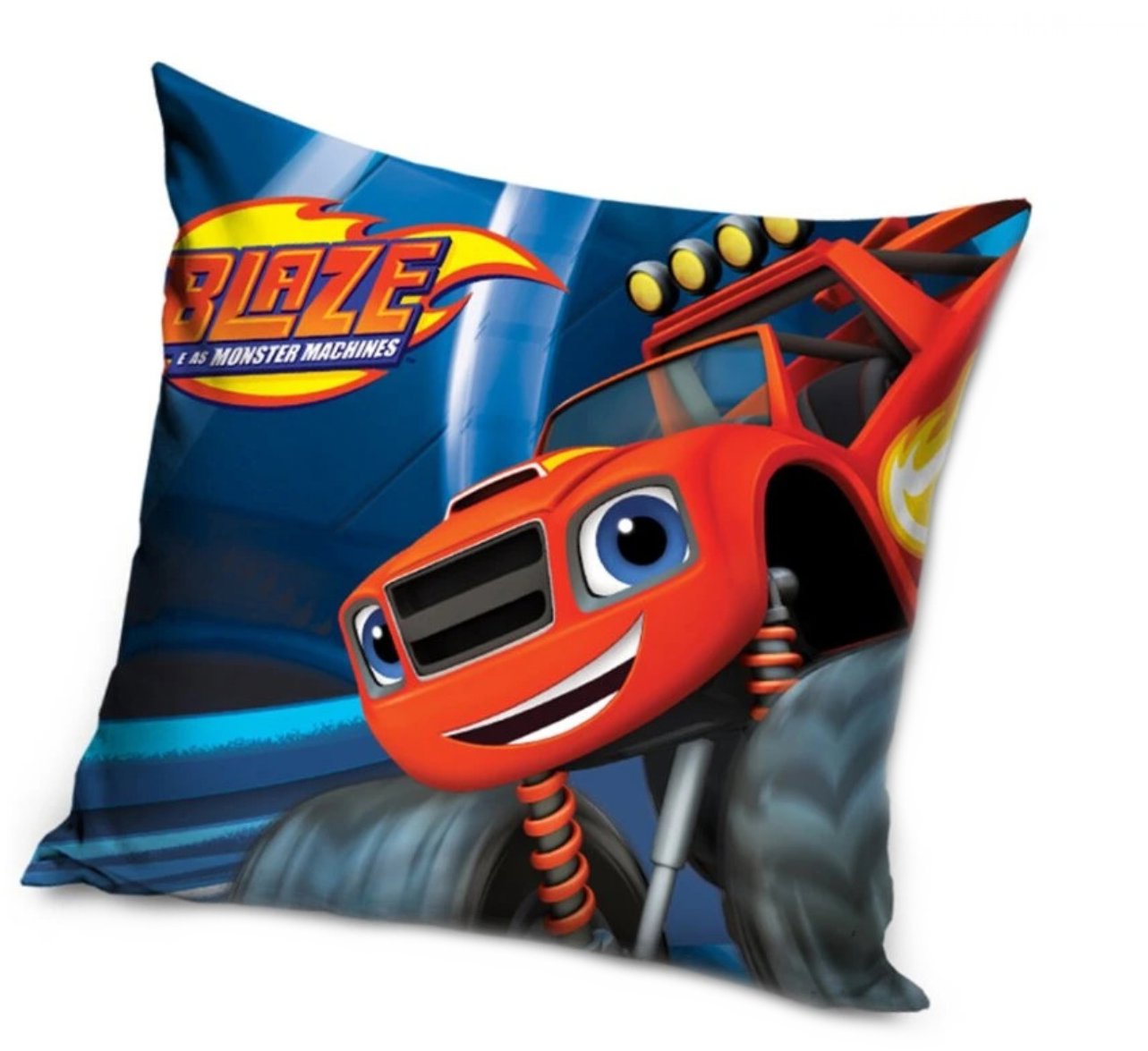 Carbotex Vankúšik Plamienok a Štvorkoláci – Červený Monster Truck 40 × 40 cm