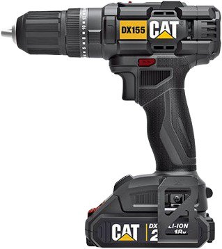 CAT Vrtačka s příklepem AKU 18V Set + 20 ks příslušenství DX155.2 (1 × 2 Ah)
