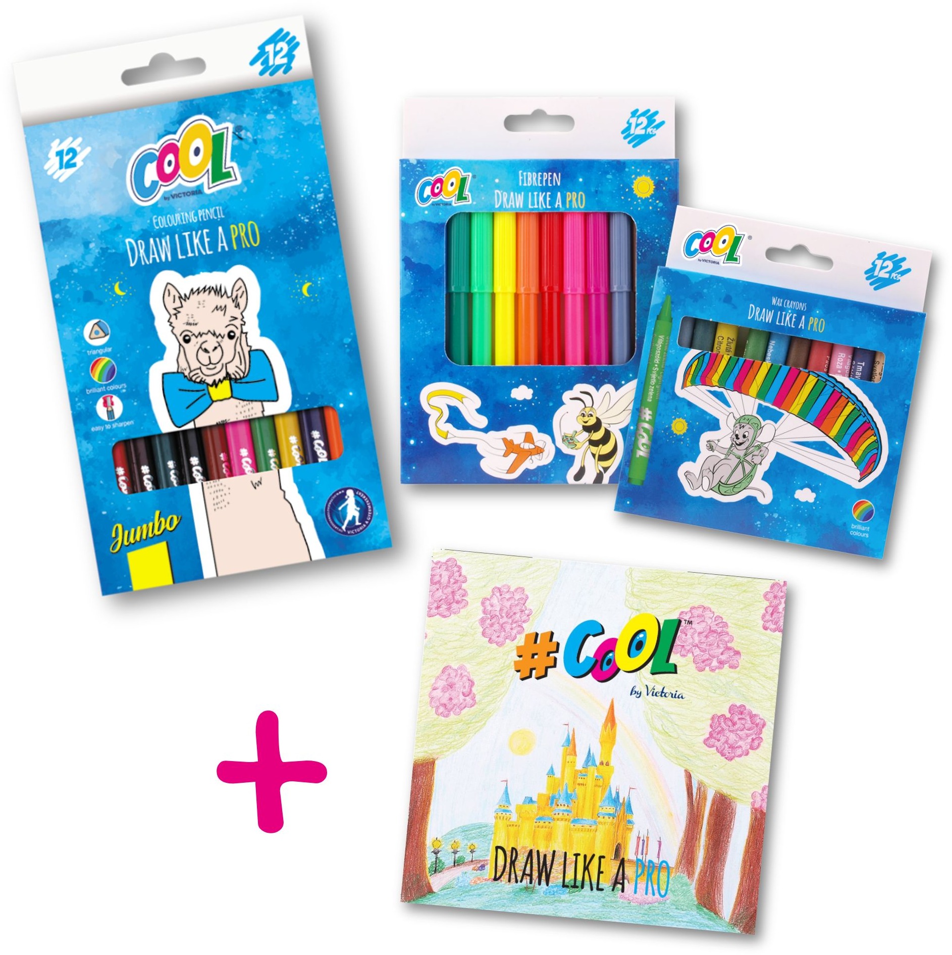 #COOL BY VICTORIA Pastelky, voskovky, fixky + DARČEK Omaľovanky