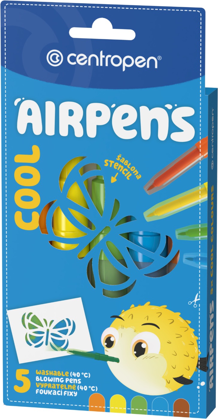 CENTROPEN Air Pens 1 500, fúkacie, vivid colours, balenie 5 ks
