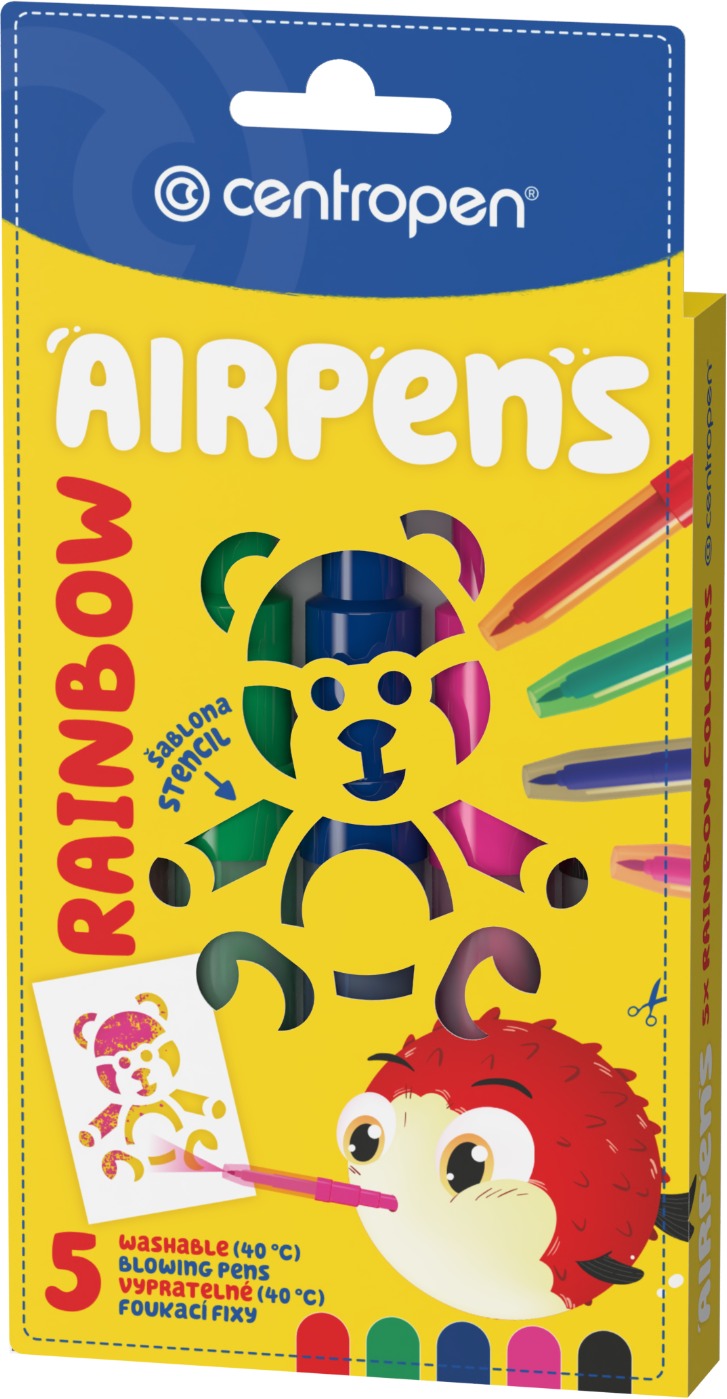 CENTROPEN Air Pens 1500, fúkacie, bright colours, balenie 5 ks