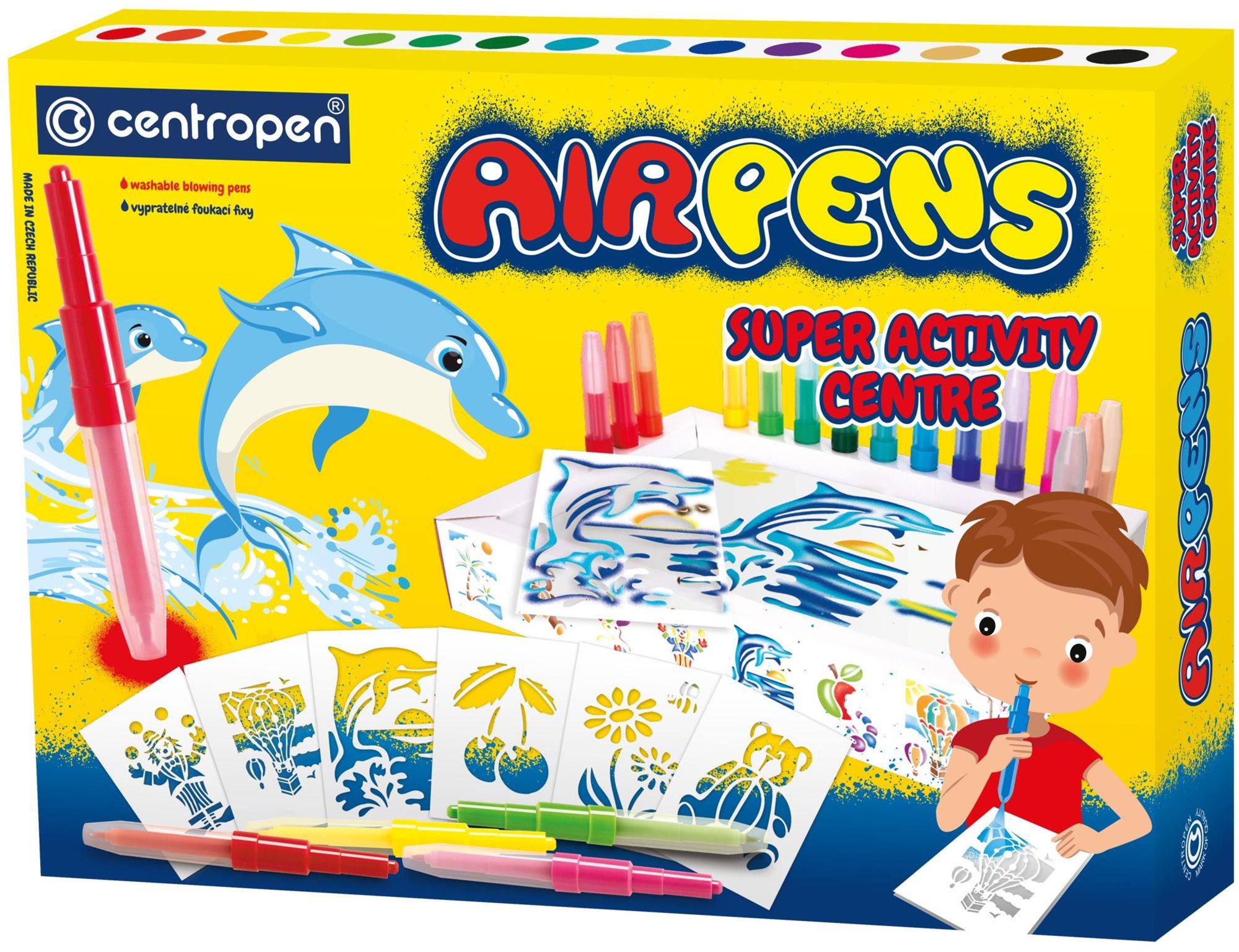 Centropen fúkacie fixky Air Pens 1 500 súprava veľká 15 ks