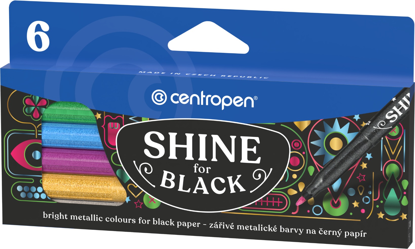 CENTROPEN 2590 Metallic 6 ks pre Antistress maľovanky