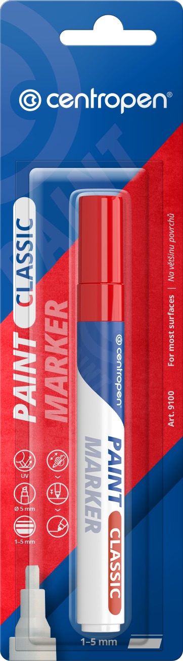 CENTROPEN lakový značkovač 9100 2 – 5 mm červený