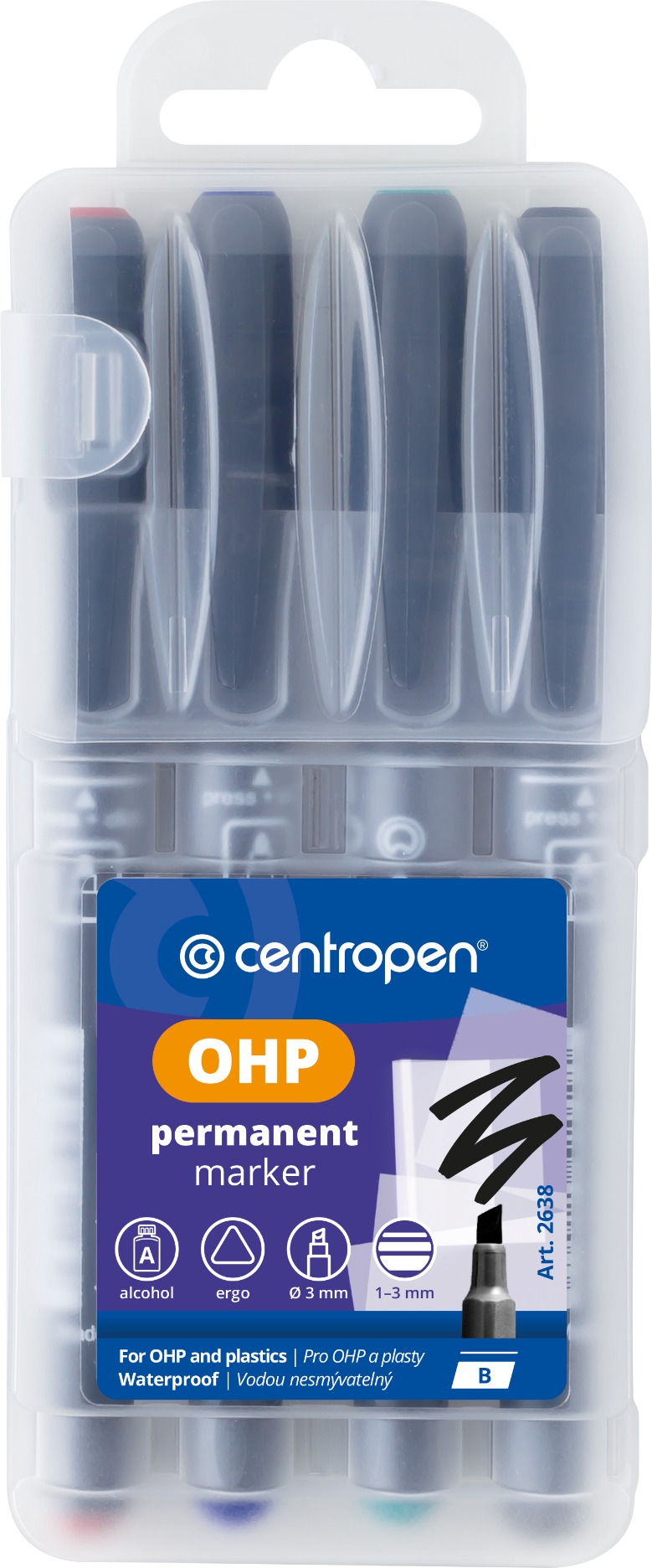 CENTROPEN popisovač 2638 permanent OHP 4 ks