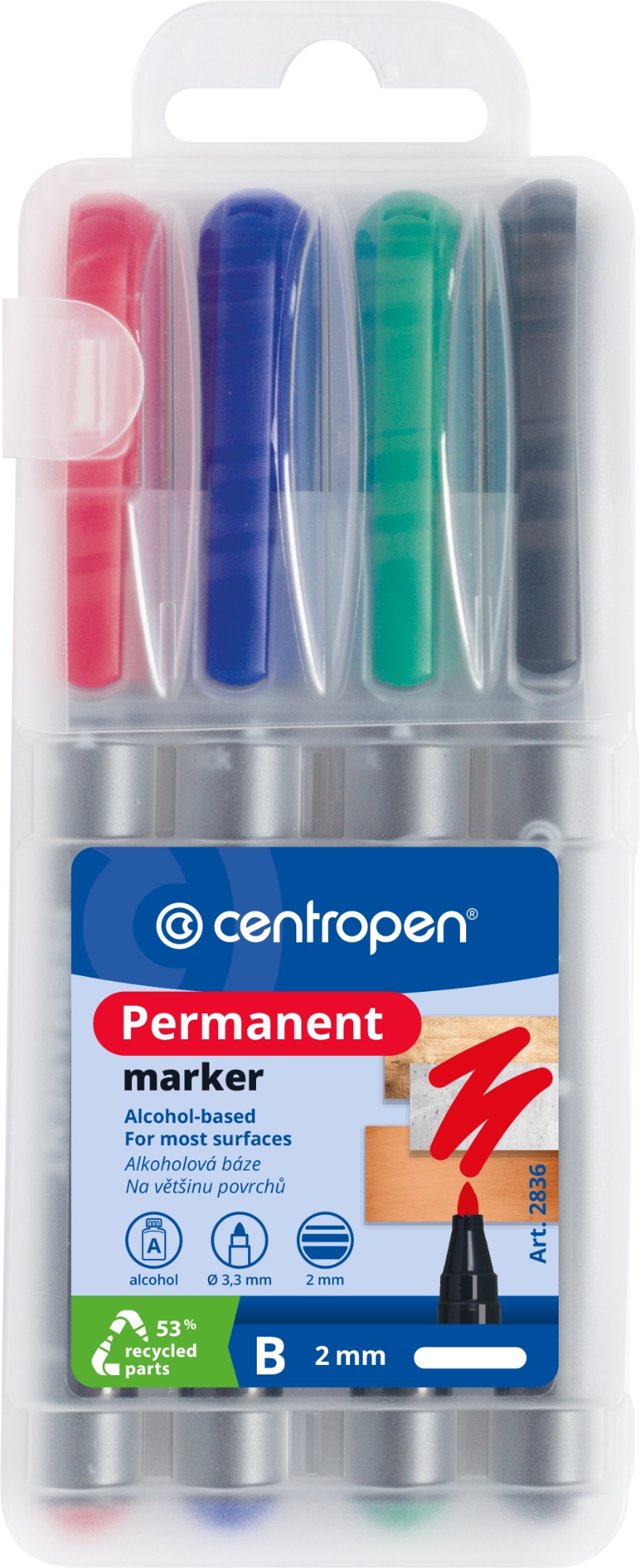 CENTROPEN permanent popisovač 2836 4 ks
