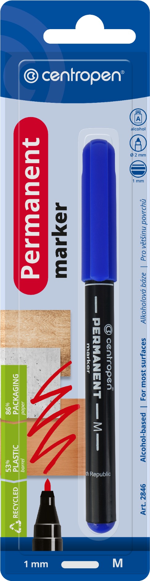 CENTROPEN popisovač 2846 permanent modrý