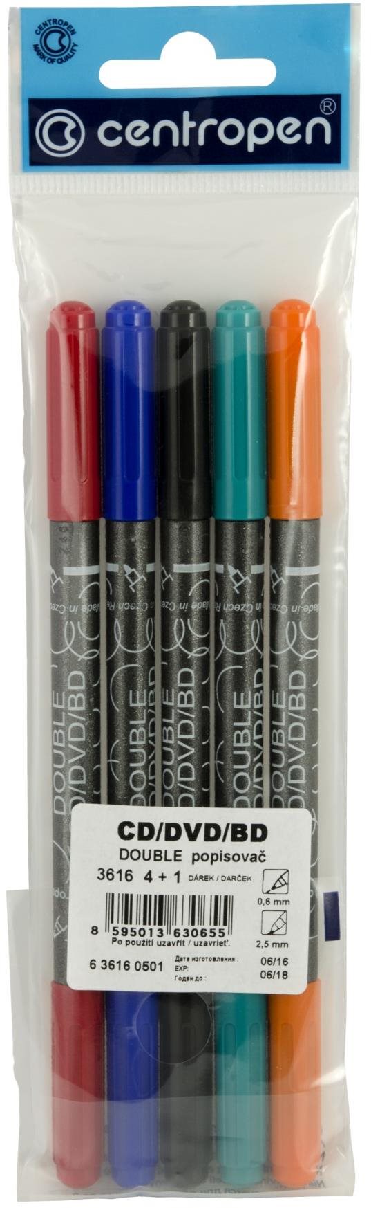 CENTROPEN double marker CD, DVD, BD 3616 5 ks