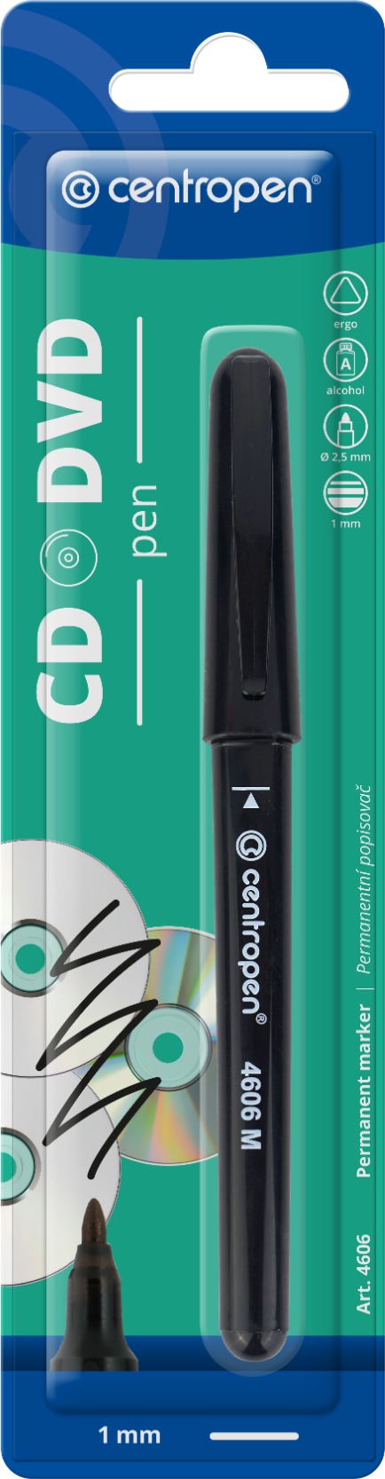 CENTROPEN popisovač na CD / DVD / BD 4606 čierny