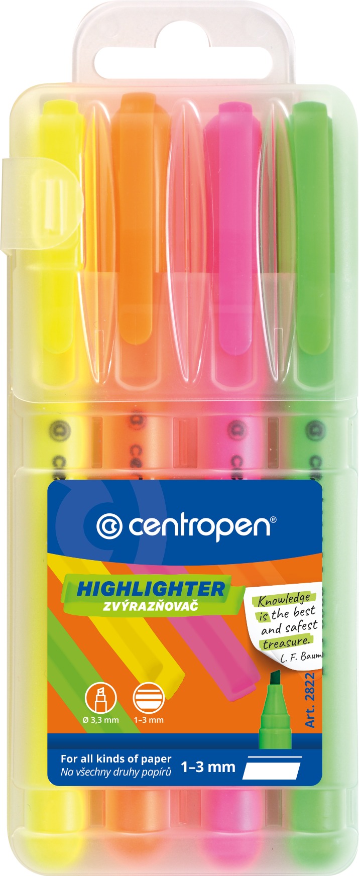 CENTROPEN zvýrazňovač 2822 4 ks