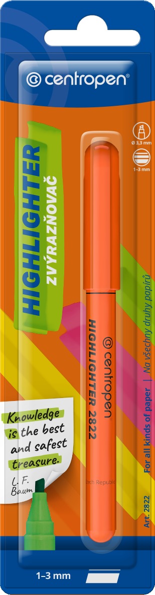 CENTROPEN zvýrazňovač 2822 oranžový