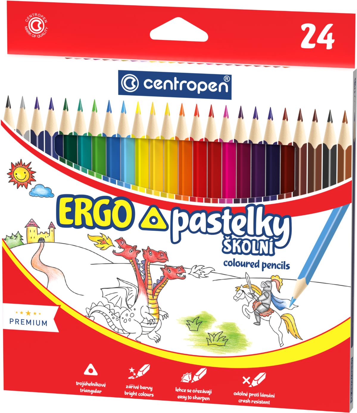 CENTROPEN 9521 trojhranné, 24 farieb