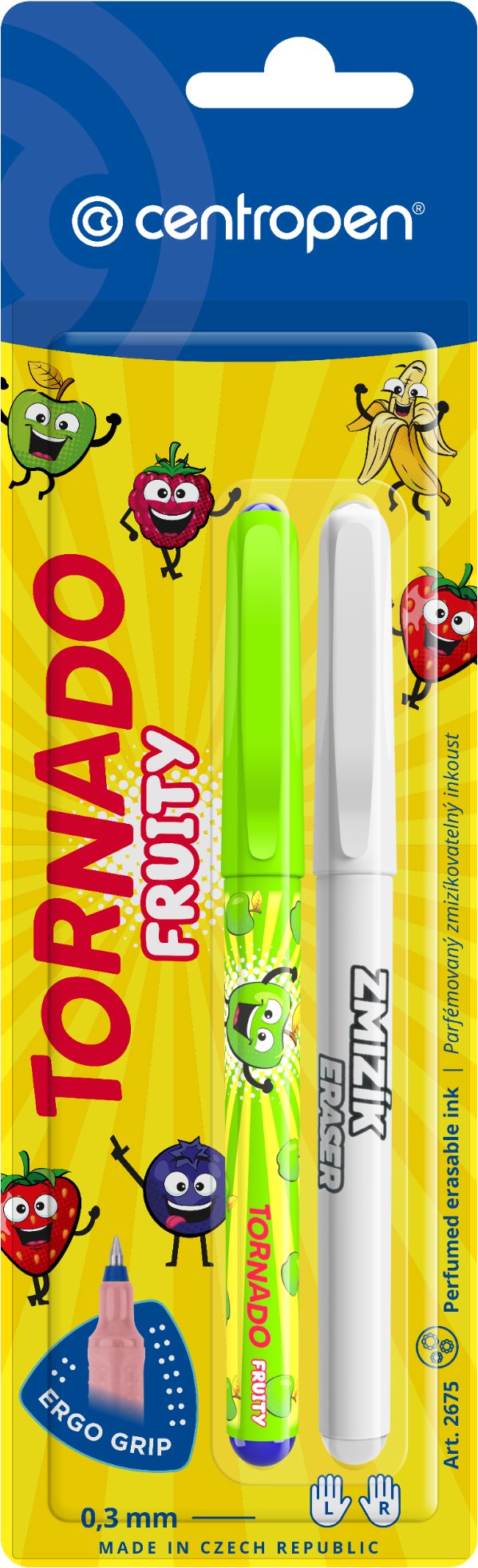 CENTROPEN Tornado fruity 2675 + zmizík (náhodná farba pera)