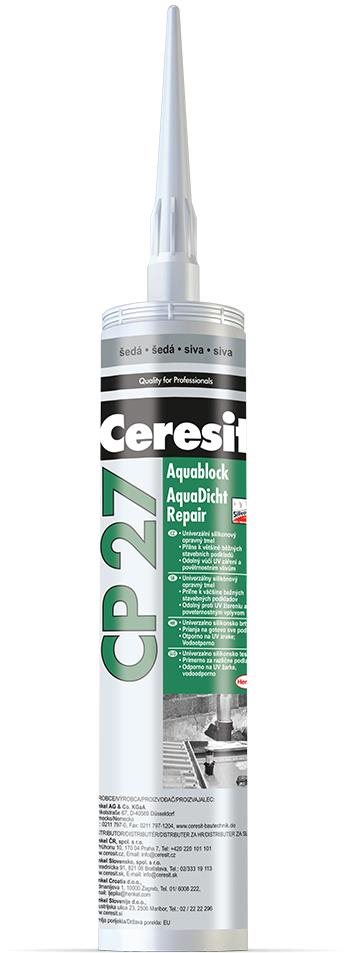 Ceresit Viacúčelový silikónový tmel CP 27 sivý, 300 ml