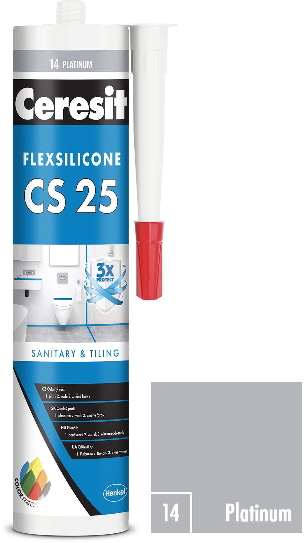 Ceresit – Sanitárny silikón CS 25 platinum, 280 ml
