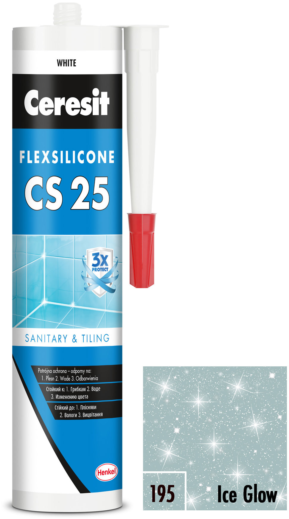 Ceresit Sanitárny silikón CS 25 icy glow, 280 ml