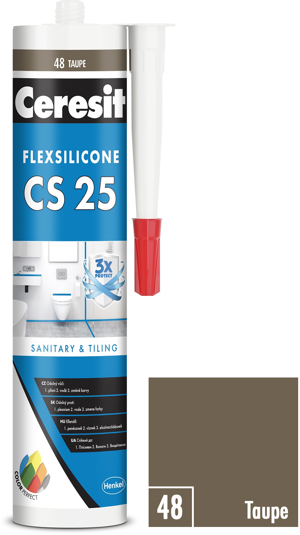 Ceresit – Sanitárny silikón CS 25 Taupe, 280 ml