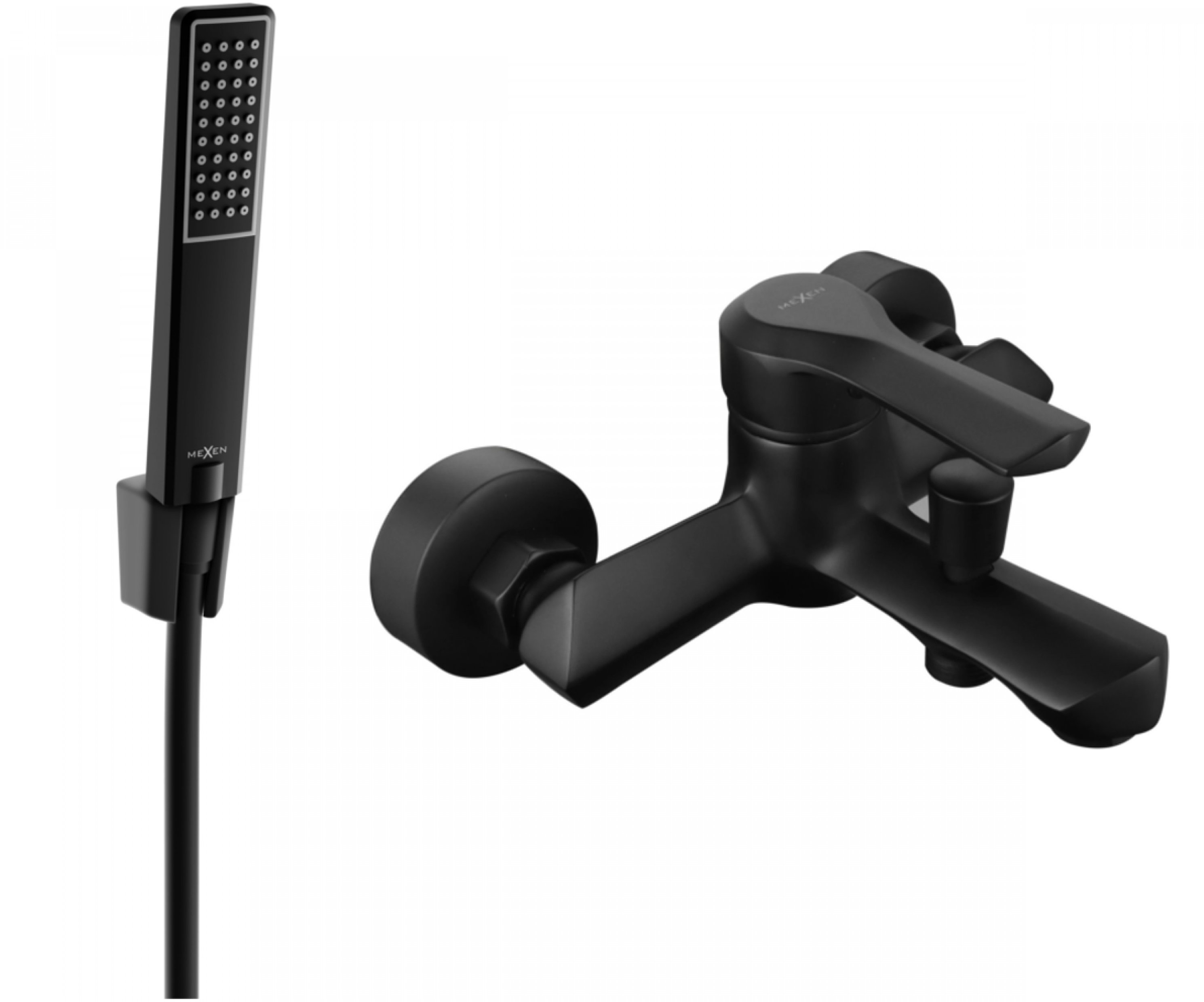 MEXEN Saber R72 Vaňová batéria so sprchou, čierna (7213R72-70)