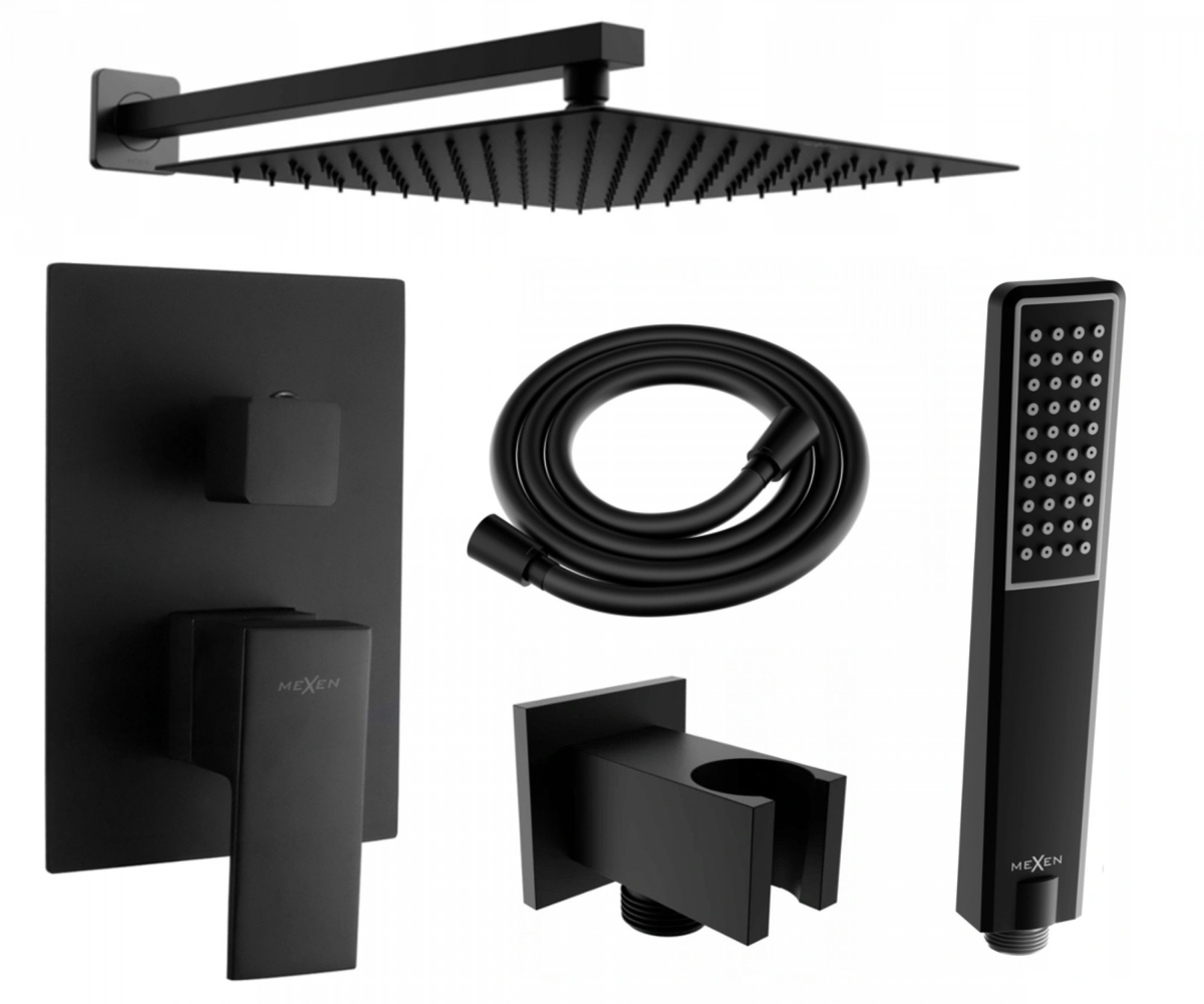 MEXEN Uno DR72 Sprchová zostava podomietková, čierna (71435DR72-70)