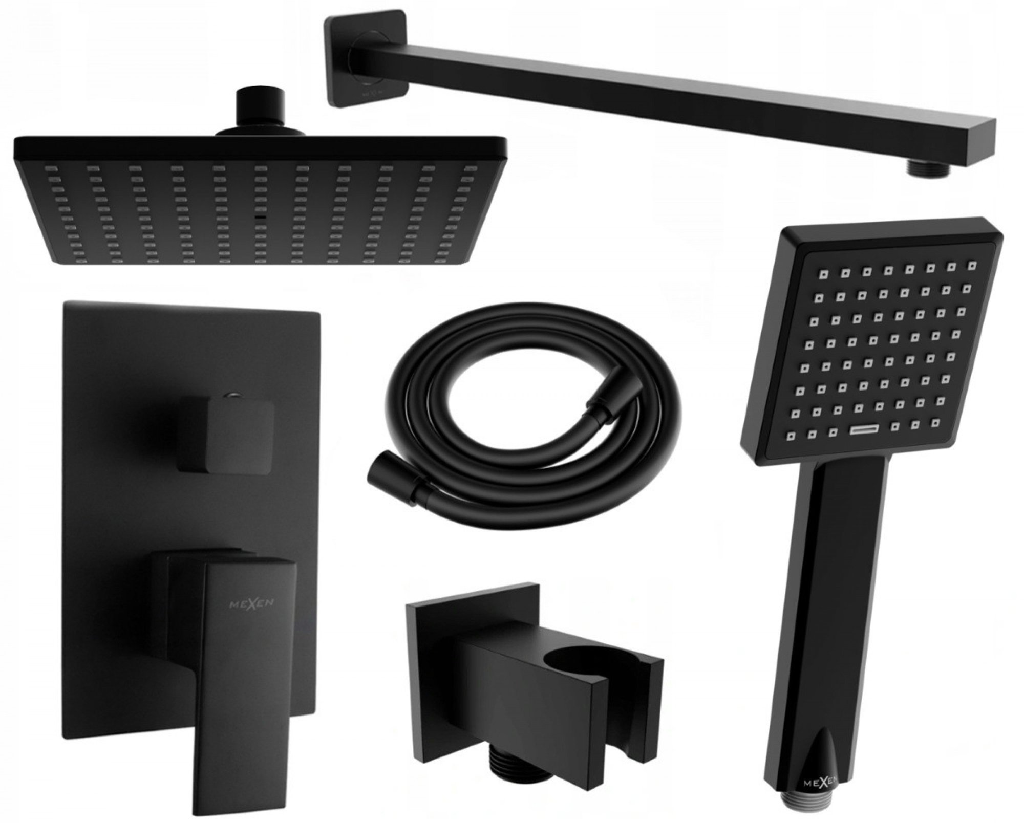 MEXEN Uno DR45 Sprchová zostava podomietková, čierna (71435DR45-70)