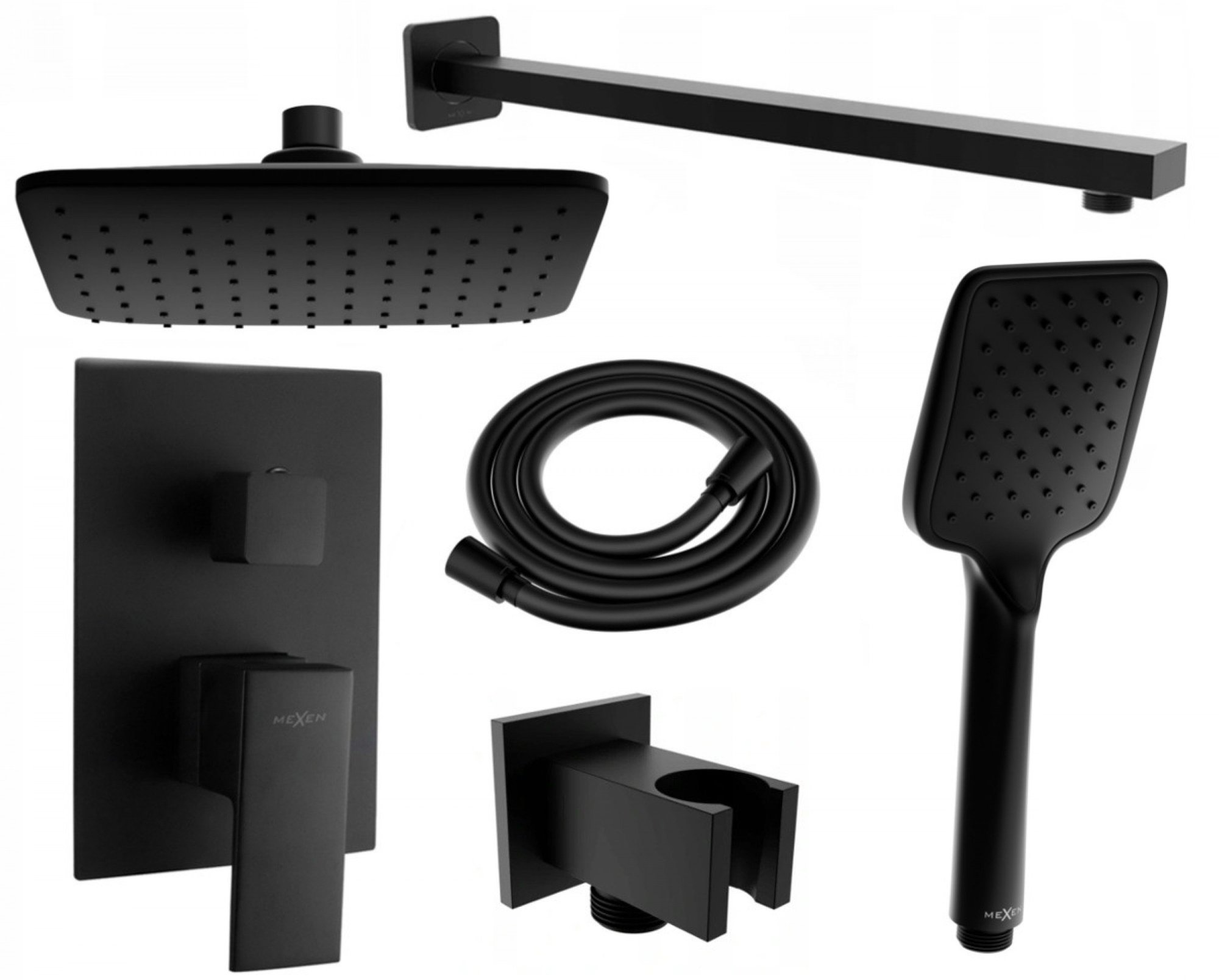 MEXEN Uno DR62 Sprchová zostava podomietková, čierna (71435DR62-70)