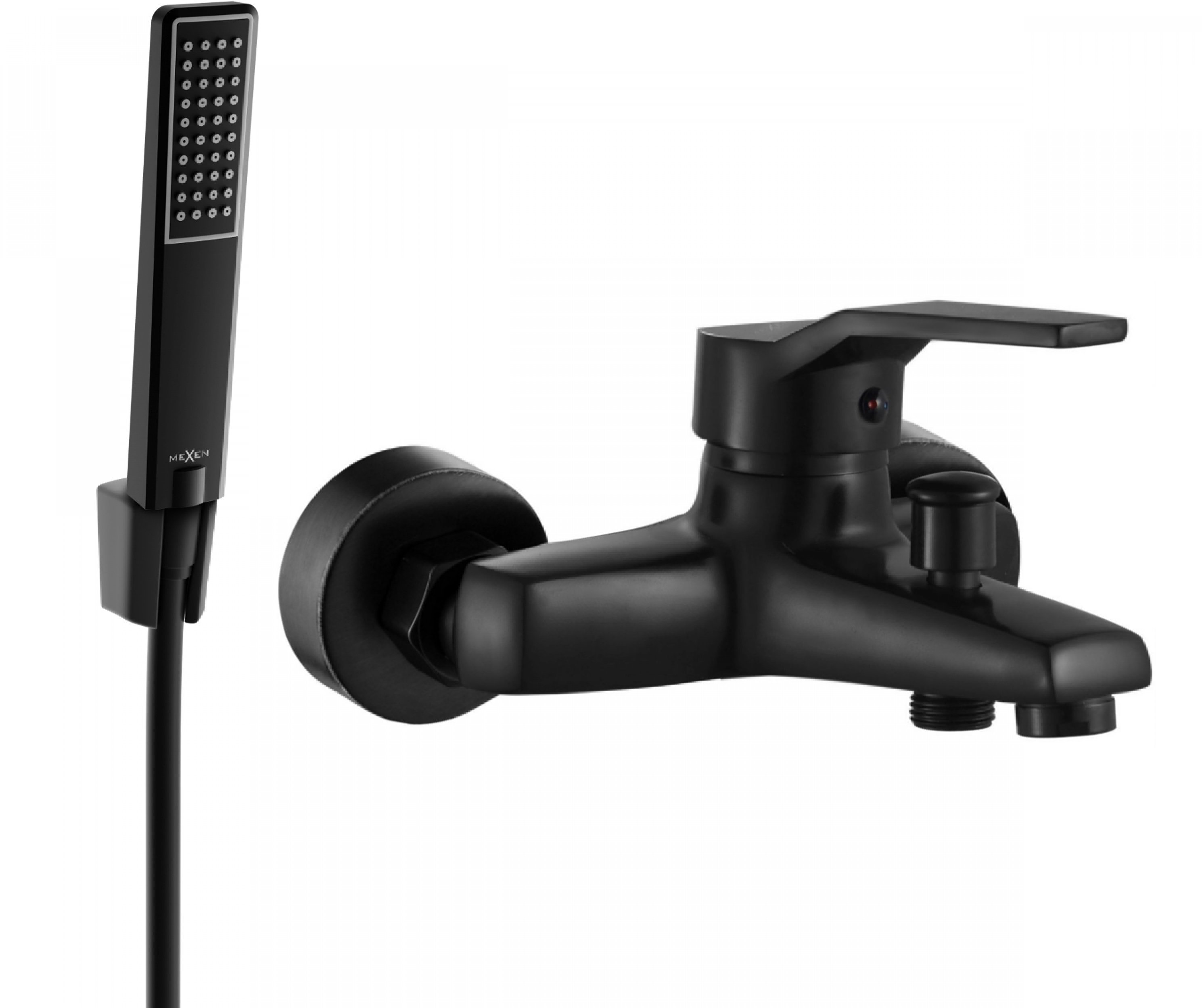 MEXEN Caro R72 Vaňová batéria so sprchou, čierna (74663R72-70)