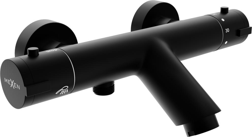MEXEN Termostatická vaňová batéria Kai, čierna (77300-70)