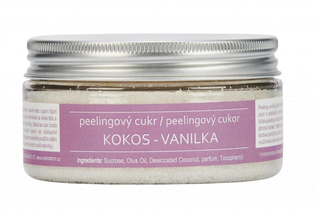 Peelingový cukor 225 g – Kokos – vanilka